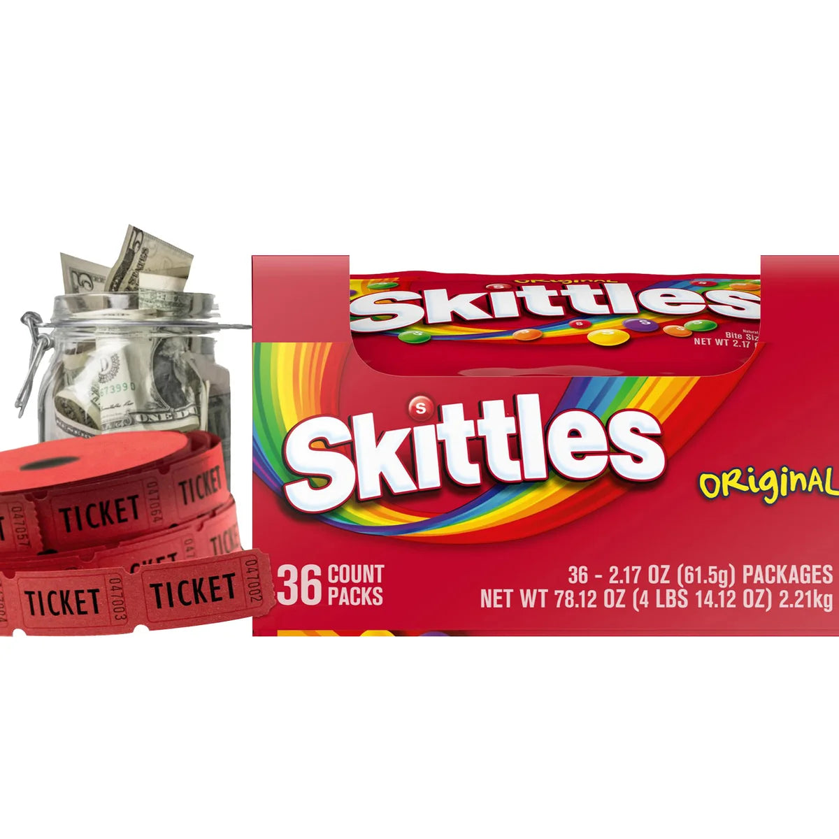 Skittles Original Chewy Candy, Full Size, 2.17 oz, 36-count