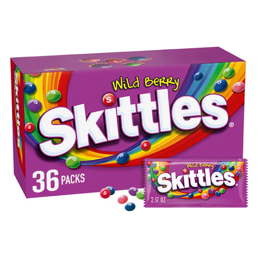 Skittles Wild Berry Chewy Candy, Full Size, 2.17 oz, 36-count