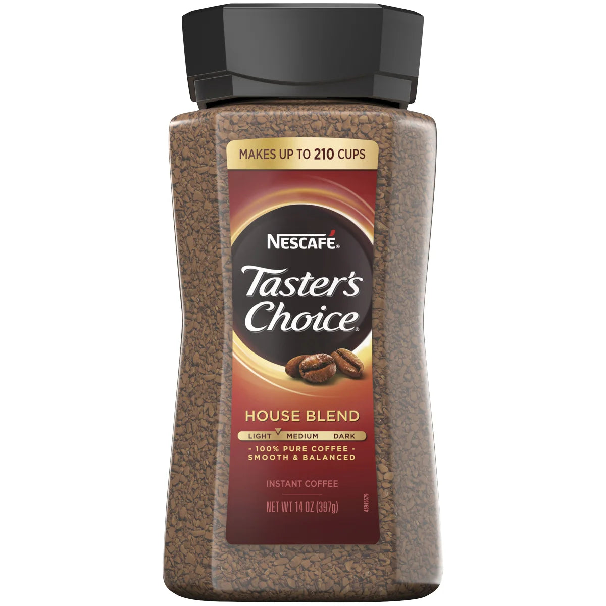 NESCAFE Taster's Choice Instant Coffee, House Blend, Light-Medium Roast,14 oz