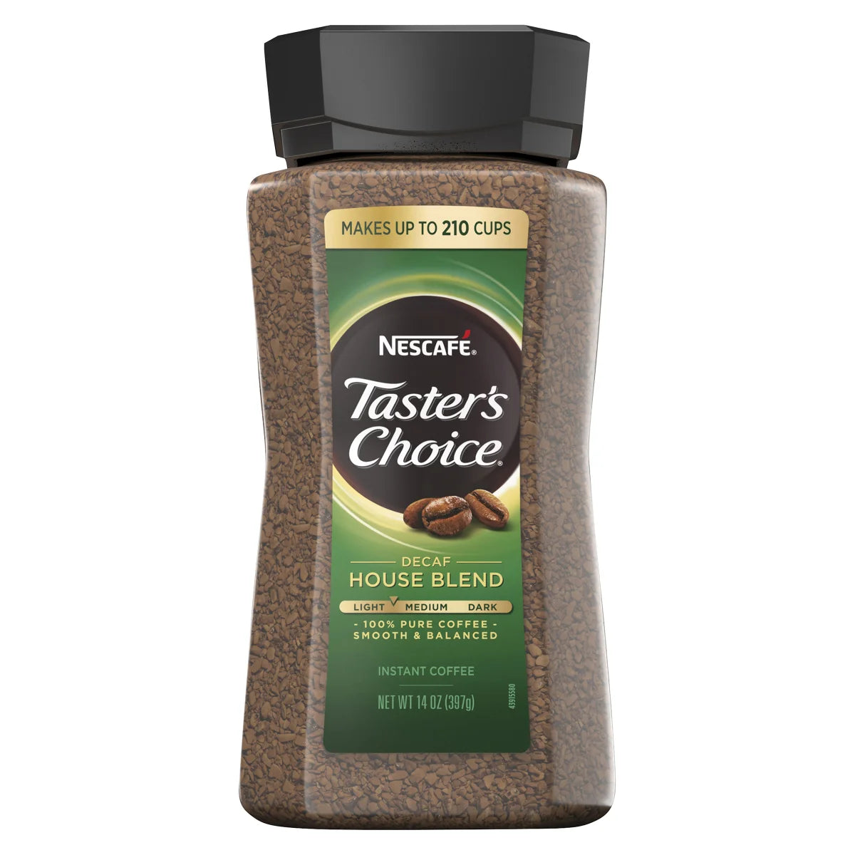 NESCAFE Taster's Choice Decaf Instant Coffee, House Blend, Light-Medium Roast,14 oz