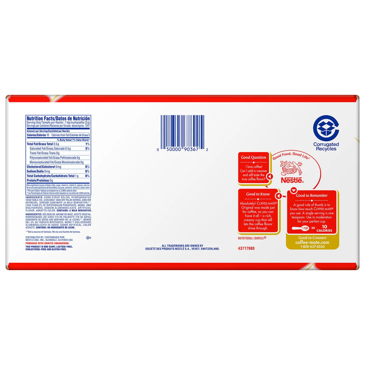 Nestlé Coffee-mate Powdered Creamer, Original, 11 oz, 8-count