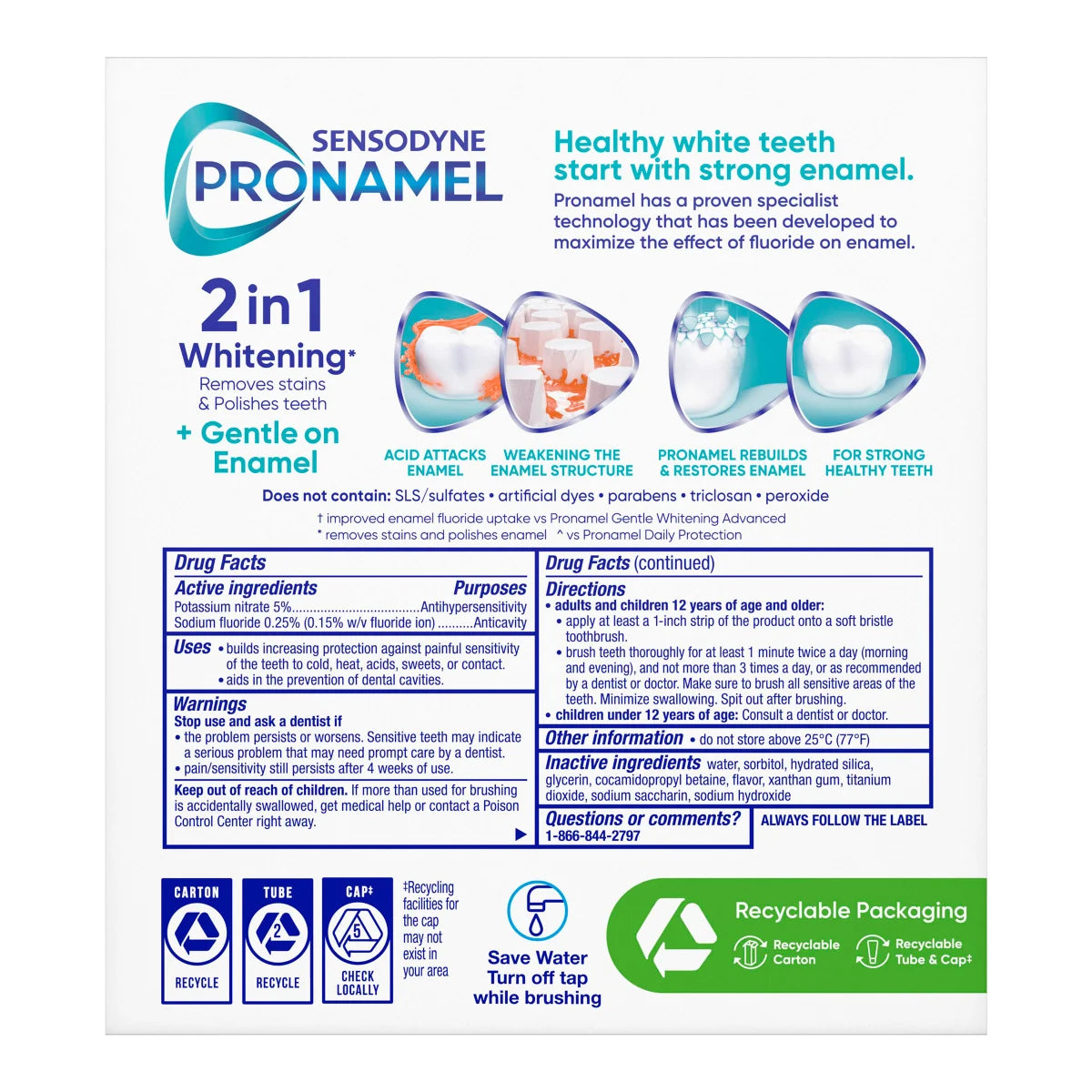 SENSODYNE Pronamel Gentle Whitening Advanced Toothpaste, 6.5 oz, 4-pack