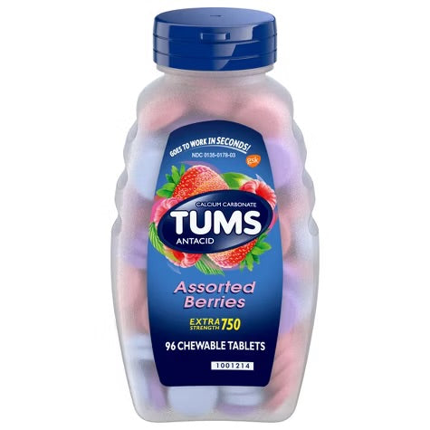 TUMS Extra Strength Assorted Berries Antacid Chewable Tablets - 96ct
