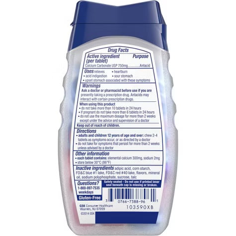 TUMS Extra Strength Assorted Berries Antacid Chewable Tablets - 96ct