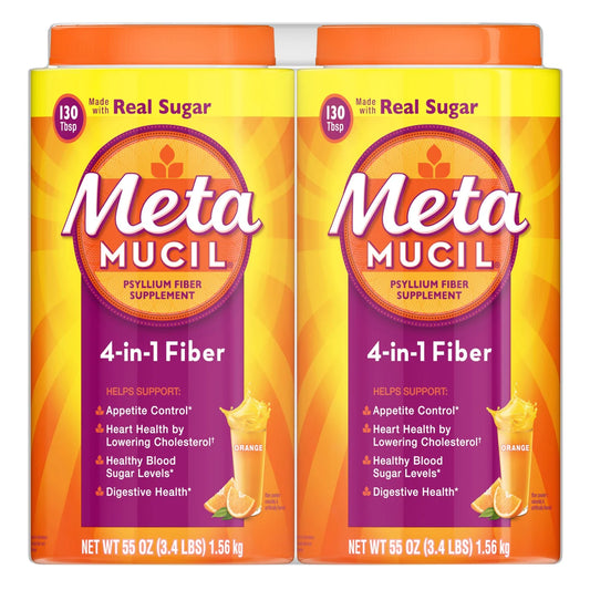 Metamucil Fiber Supplement, Orange, 1 Bottle, 130 Servings