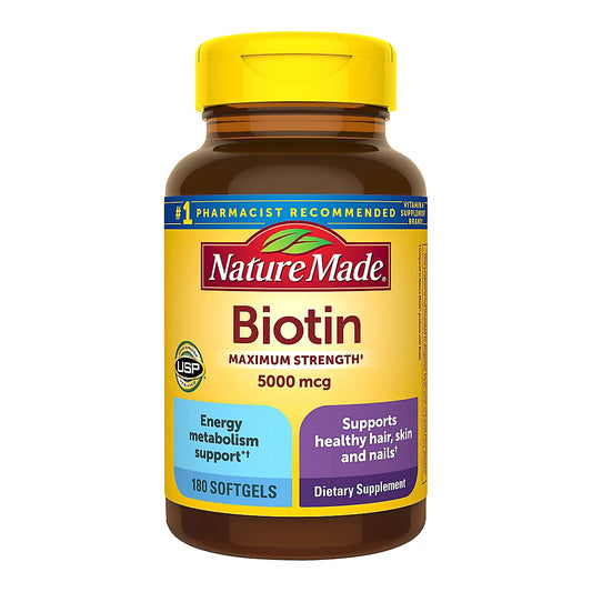 Nature Made Maximum Strength Biotin 5000mcg Softgels, 180 ct.